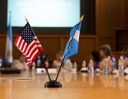 American and Argentinian flags