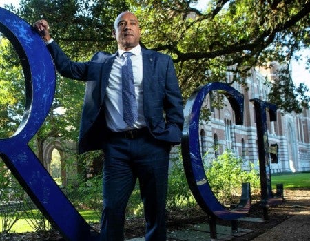 Rice University President Reginald DesRoches encourages the campus community to participate in the annual fundraising campaign for The United Way.