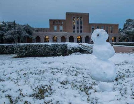 snow on campus
