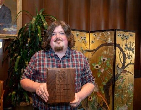 Digital Media Commons Supervisor Ian Mellor-Crummey ‘17 has won the 2023 Shapiro Library Staff Innovation Award.