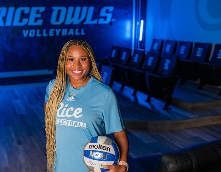 Senior Rice volleyball player Nia McCardell has become a staple on the court and an overall leader for the Owls in her four years on campus.