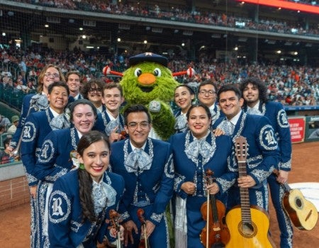 Mariachi Luna Llena at the Houston Astros game