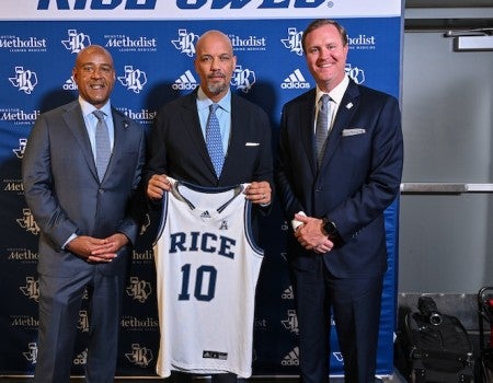Rob Lanier was introduced as the 26th head men’s basketball coach at Rice University during a press conference March 26.