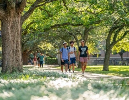 students on campus