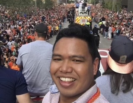 Oz Ocampo at Astros parade. 