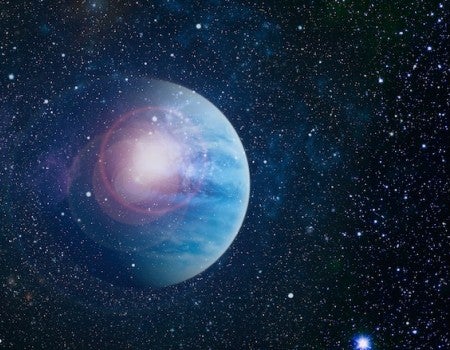 stock illustration of a distant planet