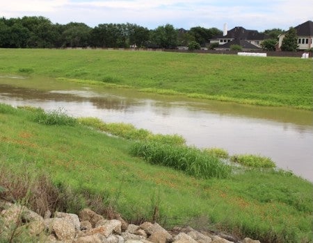 A retention basin in Harris County.