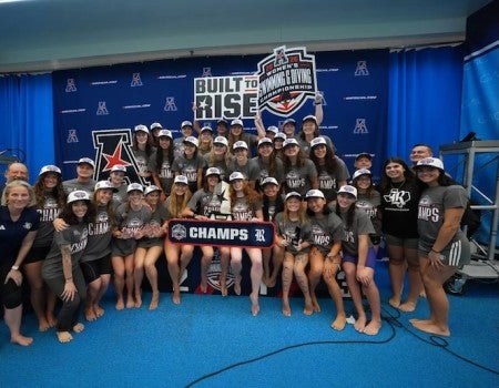 The Rice swimming and diving team claimed the 2026 American Conference championship, securing back-to-back league titles for the second time in program history.