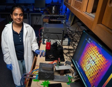 First author Monisha Vijay Kumar, a graduate student in applied physics at Rice 