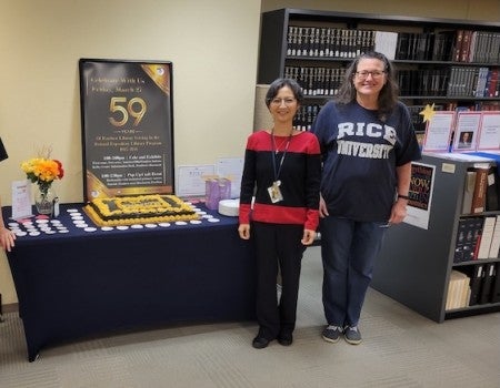Students, faculty and staff gathered at Fondren Library March 27 to celebrate nearly six decades of the library’s participation in the U.S. Federal Depository Library Program (FDLP).