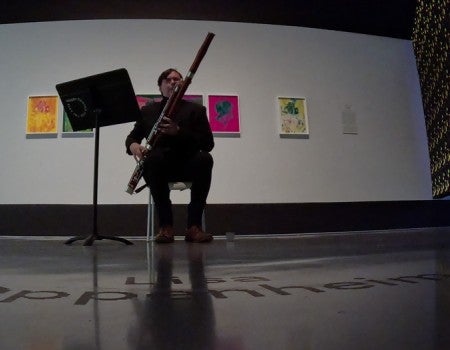 Bassoonist performing during New Art / New Music
