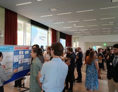 Rice students present their research during the Community Bridges poster showcase, highlighting projects developed in partnership with Houston-area organizations.