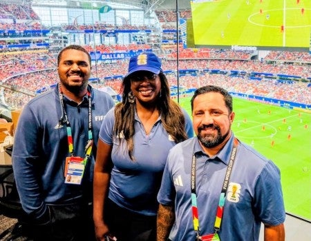 From left: Brandon Nimmers, Chaundra Frank and Joshua Obregon
