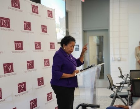 Ruth Simmons speaks at an endowment event at TSU June 18, 2026