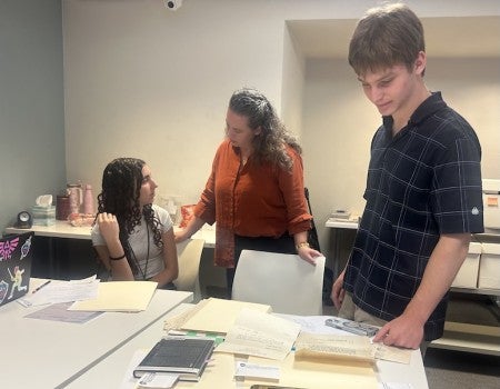 Students research the South Texas Jewish Archives at Fondren Library through the STJA fellowship program.