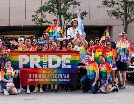 Rice University's Pride Parade walking group