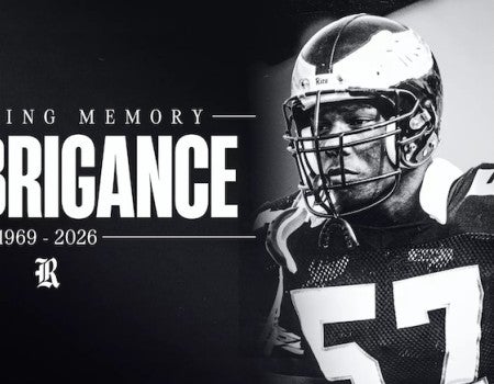 O.J. Brigance, a former standout linebacker at Rice and at the professional level who responded to a diagnosis of amyotrophic lateral sclerosis (ALS) by creating The Brigance Brigade, which provides support and other resources for the families facing a similar reality, passed away on Monday at the age of 56.