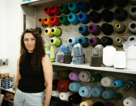 Vanessa Sanchez in her lab at Rice
