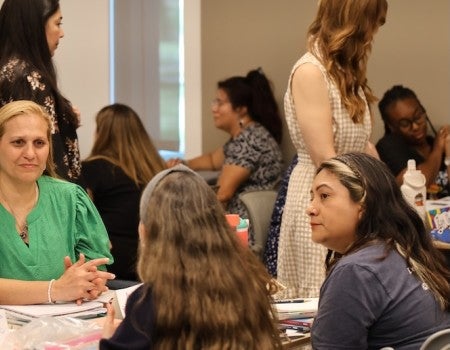 Participants convene for SLC’s Classroom Storytelling program, which is funded through Rice's partnership with the Barbara Bush Houston Literacy Foundation.