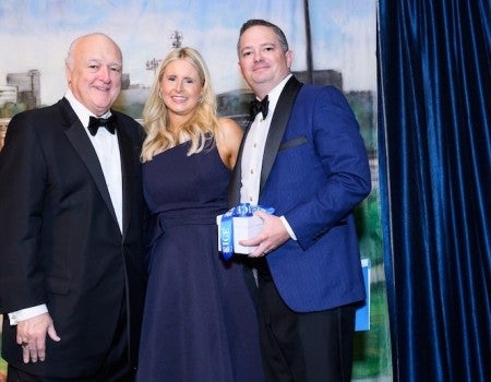Bucky Allshouse (left) with honorees Elle ’00 and Clarke Anderson ’01 at the for Rice's Honour event, 2026