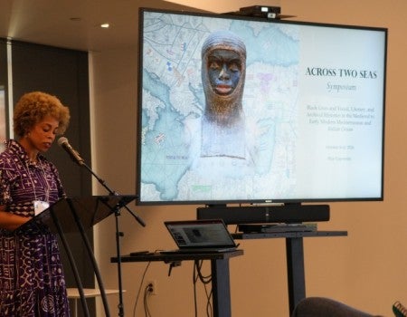 Denva Gallant at the Across Two Seas symposium