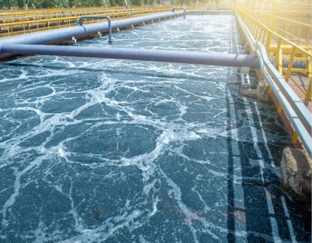 Stock image of industrial wastewater plant. 
