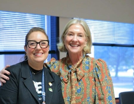 Amy Dern (left) and Brené Brown (right). Credit: An Le. 