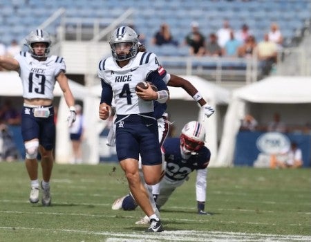 Rice quarterback Gael Ochoa was honored for record-breaking performance at FAU Oct. 24, 2026.