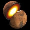 An artist's impression of Mars' inner structure. The topmost layer is the crust, and beneath it is the mantle, which rests on a solid inner core. (Image courtesy of NASA/JPL-Caltech)