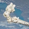 The CanadArm2, a robotic manipulator, has been an essential component of the International Space Station since it was launched in 2001. The successor to the CanadArm that flew on the space shuttle is used to manipulate payloads, including satellites, docking capsules and astronauts. (Credit: NASA)