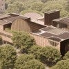 An architectural rendering of Adjaye Associates’ winning proposal for a student center to replace Rice Memorial Center. The university hopes to break ground in the first quarter of 2022. (Credit: Adjaye Associates)