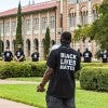 Rice football players marched from Rice Stadium to the Academic Quad Sept. 4 to protest racial injustice.