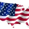 United States of America Map With Waving Flag, Cridit Map By Nasa