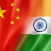 converged India and Chinese Flags
