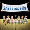 Poster of "The 25th Annual Putnam County Spelling Bee" showing spellers on stage.