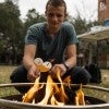 Students were treated to freshly-made s’mores roasted over an open fire during a camping demonstration in the central quad by Kris Cortez, assistant director of outdoor programs at the Gibbs Recreation and Wellness Center