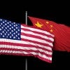 Photo of US and Chinese flags.