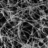 A tangle of unprocessed boron nitride nanotubes seen through a scanning electron microscope. Rice University scientists introduced a method to combine them into fibers using the custom wet-spinning process they developed to make carbon nanotube fibers. (Credit: Pasquali Research Group/Rice University)