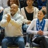 Rice President Reginald DesRoches and his wife, University Associate Paula DesRoches, cheer on the men's basketball team Jan. 27 at Tudor Fieldhouse.