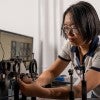 Rice University Ph.D. student Haiyun Guo at work in the Rice Computational Imaging Laboratory