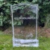 Ice headstone displaying the name "Kilimanjaro." Photo credit: Ottó Magnússon