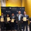 Rafael Tinajero Ayala González Arce, José David Barrón Suárez, Julieta Nava Granados, Brandon García Perez, Seiichi Matsuda, Alan Salceda Monge and Eugenio Álvarez Pasquel pose for a photo at a Fulbright reception in Mexico in June. Fulbright recipient Alejandro Fuentes Beltrán is not pictured.