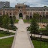 Academic Quad reopening with lush foilage