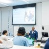 Doerr Institute Director Bernie Banks speaks to students at a catalyst workshop.