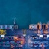 Freight containers at a port