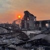 A church that burned down in the Los Angeles area due to the fires that have ravaged the area in 2025.