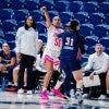 Rice women's basketball team in a win over FAU on Feb. 19, 2025.