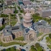 Aerial view of the Texas State Capitol Building In the city of Austin, Texas.