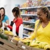 Women shopping for groceries. 