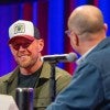 Roger Bennett interviews JJ Watt during a Men in Blazers live podcast at Rice University.